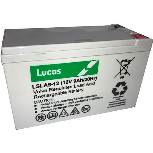 2 x Lucas LSLA9-12 12V 9Ah Uprated Sealed AGM Battery – Maintenance-Free VRLA Power for UPS, Alarms & Emergency Systems
