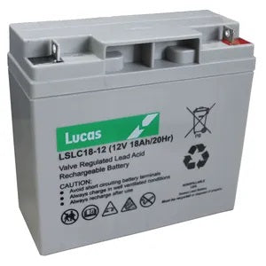 Pair of two Lucas LSLC18-12 12V 18Ah Sealed AGM Deep Cycle Battery Maintenance-Free VRLA Power for Mobility, UPS & Backup Systems