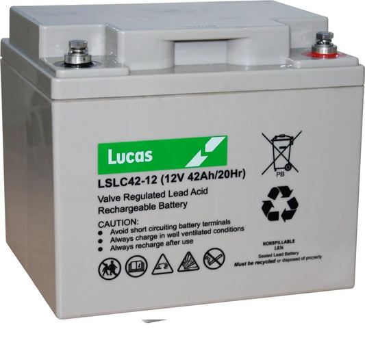 Pair of Two Lucas LSLC42-12 12V 42Ah Sealed AGM Mobility Battery