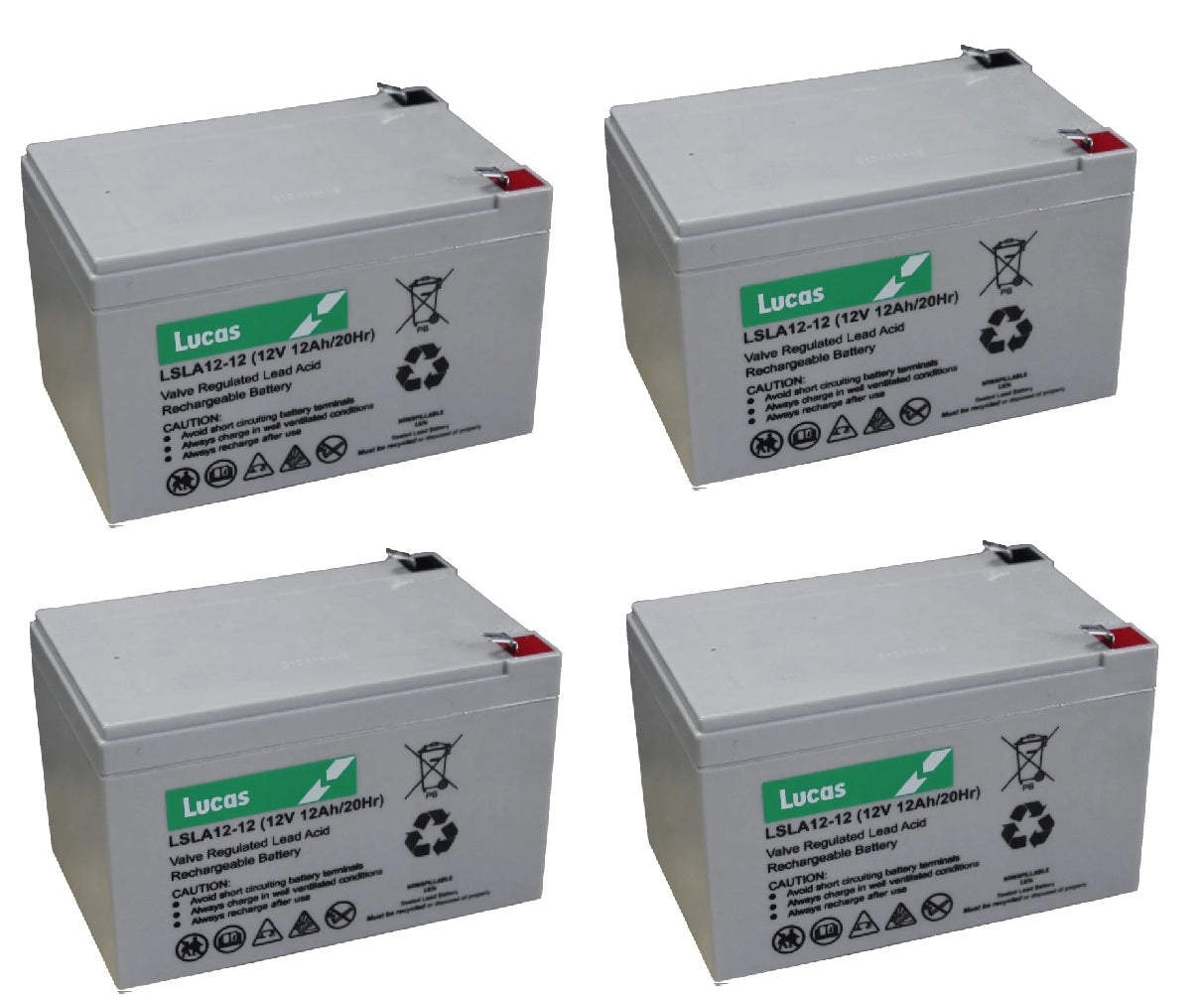 4 x Lucas LSLA12-12 Mobility Battery 12V 12Ah