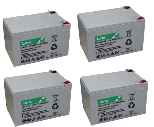 4 x  Lucas LSLA12-12 Mobility Battery 12V 12Ah