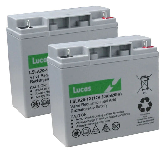 Pair of Two Lucas LSLA20-12 12V 20Ah Sealed AGM Battery