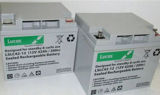 Pair of Two Lucas LSLC42-12 12V 42Ah Sealed AGM Mobility Battery