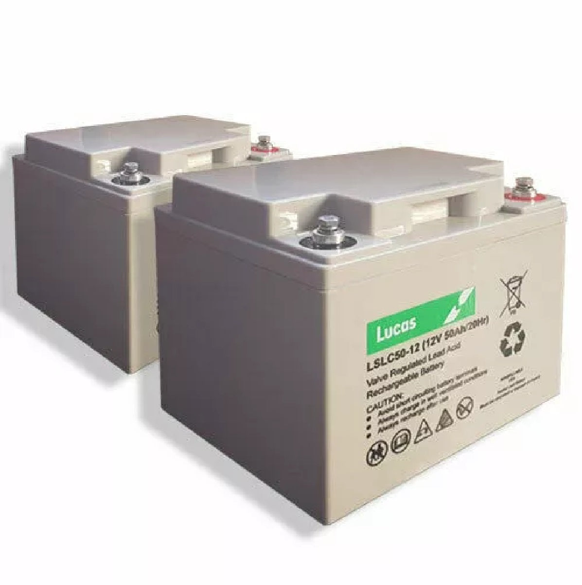 Pair of two Lucas LSLC50-12 12V 50Ah Sealed AGM Mobility Battery