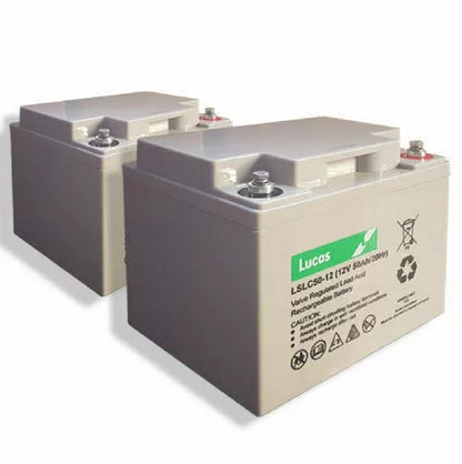 Pair of two Lucas LSLC50-12 12V 50Ah Sealed AGM Mobility Battery