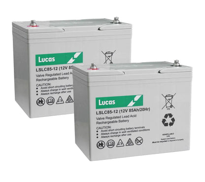 Pair of two Lucas LSLC85-12 12V 85Ah Sealed AGM Mobility Battery
