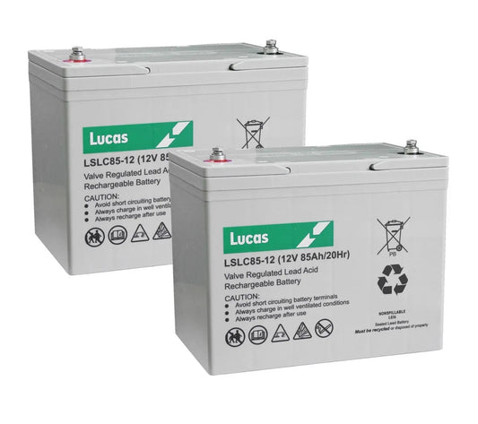 Pair of two Lucas LSLC85-12 12V 85Ah Sealed AGM Mobility Battery