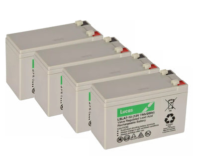 4x Lucas LSLA7-12 12V 7Ah Sealed AGM Batteries – Maintenance-Free VRLA Power for UPS, Alarms & Mobility