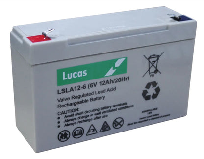 Lucas LSLA12‑6 – 6V 12Ah AGM Standby Battery