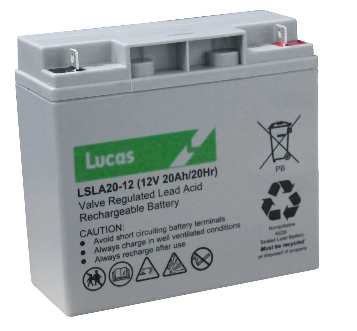 Lucas LSLA20-12 12V 20Ah Sealed AGM Battery – Compact VRLA Power for Mobility Scooters, Golf Trolleys & Backup Systems