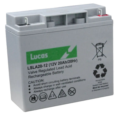 Lucas LSLA20-12 12V 20Ah Sealed AGM Battery – Compact VRLA Power for Mobility Scooters, Golf Trolleys & Backup Systems