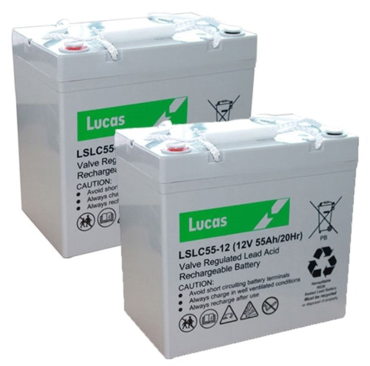 Pair of 2 Lucas LSLC75-12 12V 75Ah Sealed AGM Mobility Battery – Deep Cycle VRLA Power for Scooters, Wheelchairs & Backup Systems