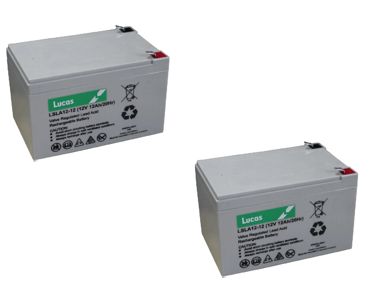 Pair of 2 Lucas LSLA12-12 Mobility Battery 12V 12Ah