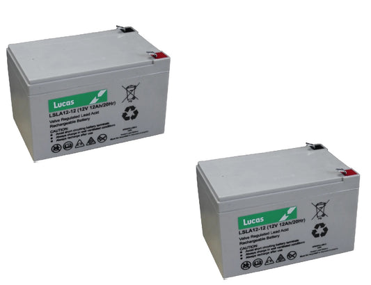 Pair of 2 Lucas LSLA12-12 Mobility Battery 12V 12Ah